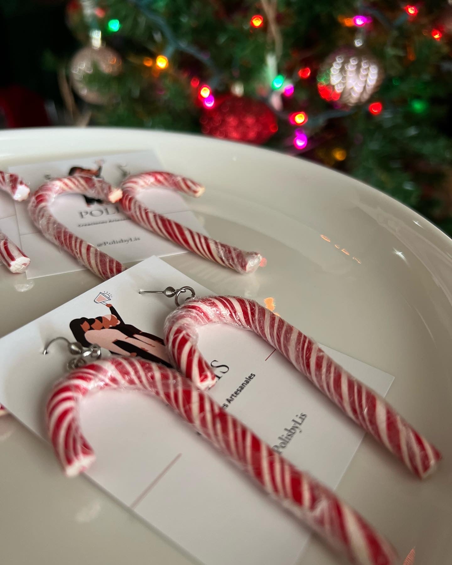 Candy canes earrings