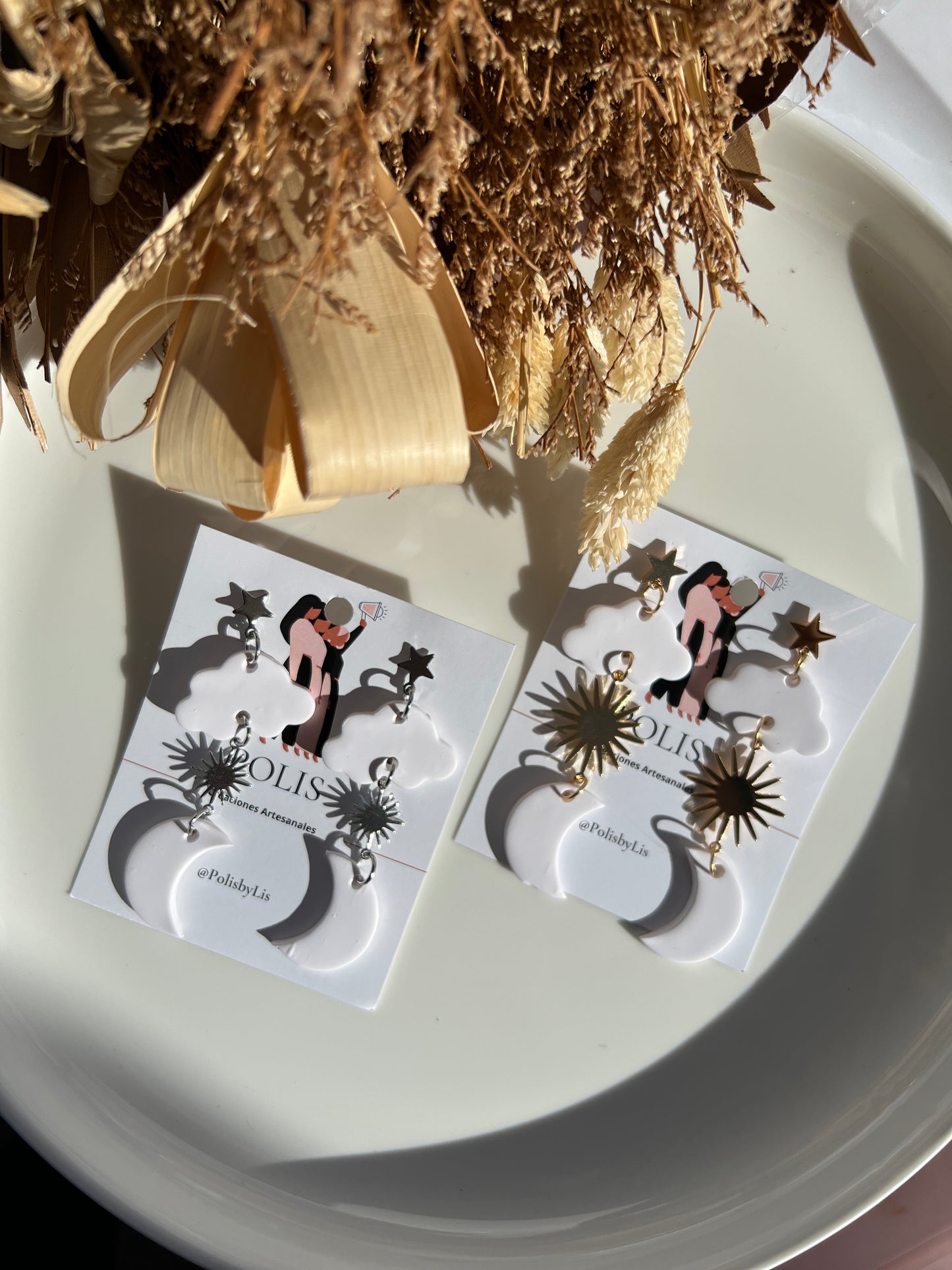 Cloud moon earrings