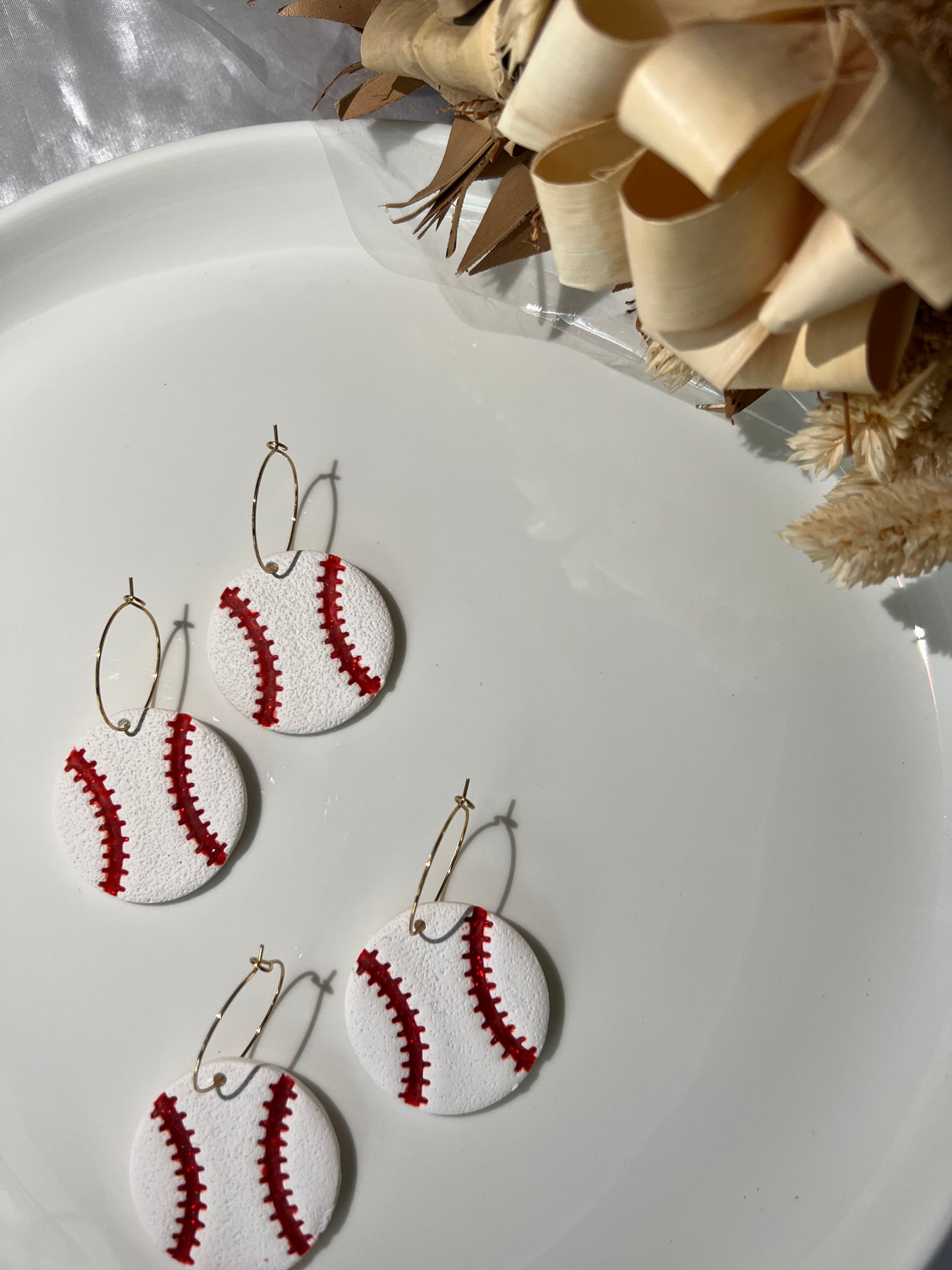 Baseball earrings