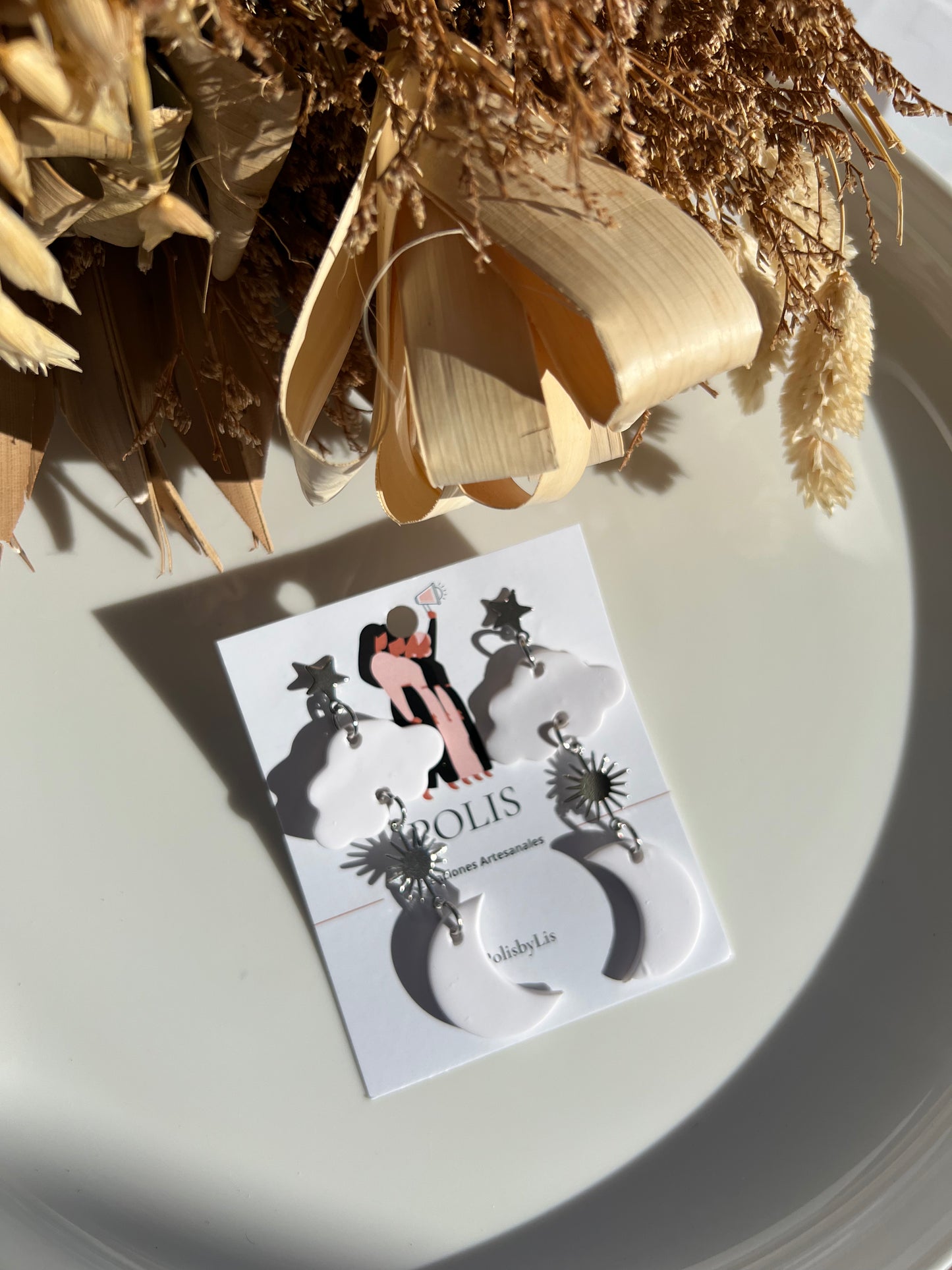 Cloud moon earrings