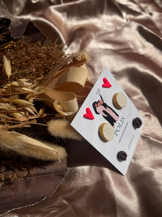 Set de studs “coffee girl”