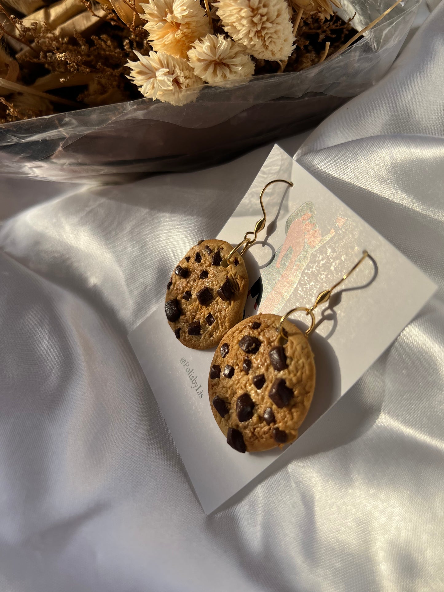 Chocolate chip cookies earrings
