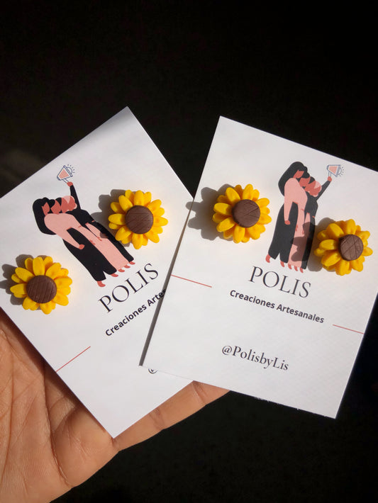 Sun flower studs earrings
